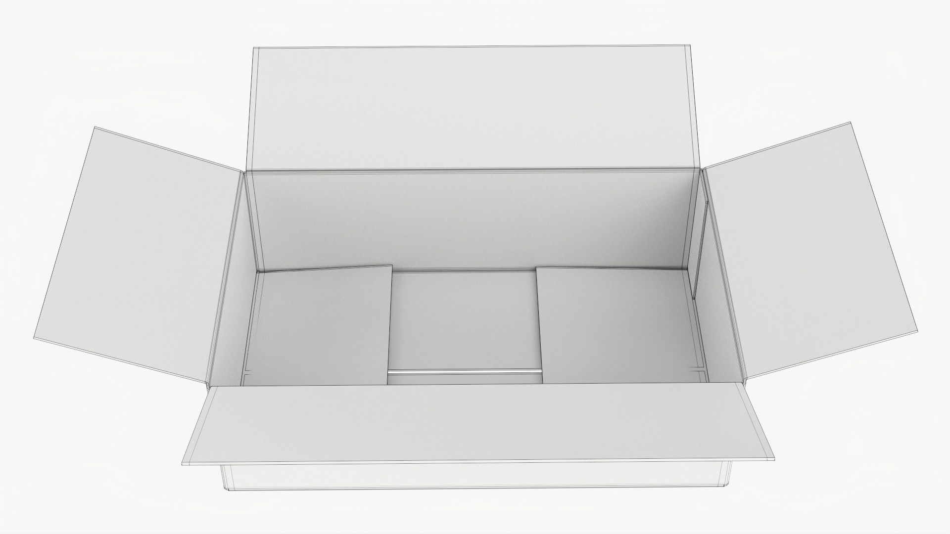 Cardboard box open mockup 01 3D model_7