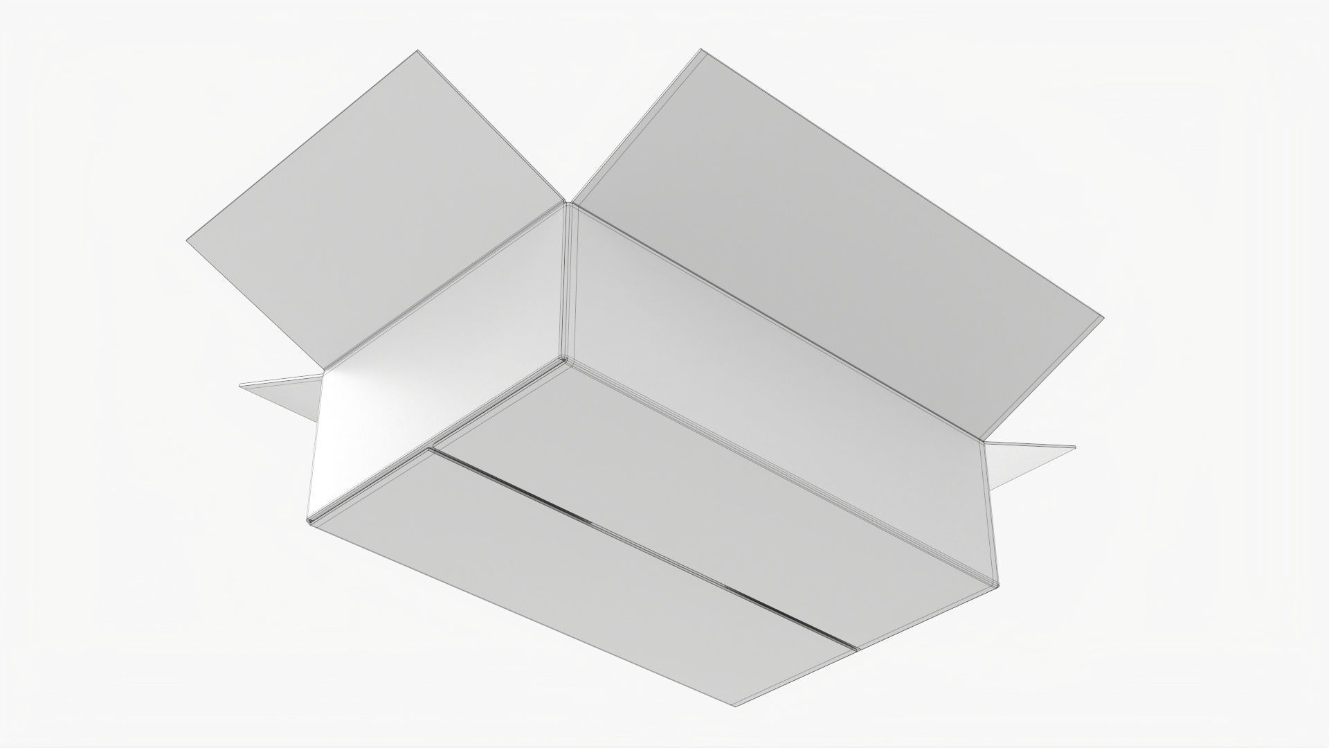 Cardboard box open mockup 01 3D model_8