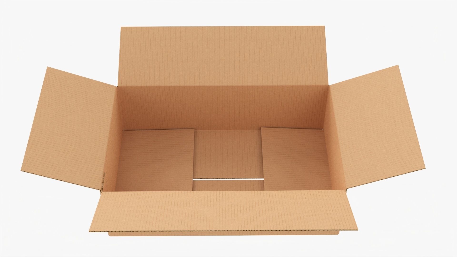 Cardboard box open mockup 01 3D model_1