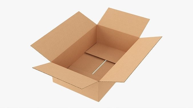 Cardboard box open mockup 01 3D model