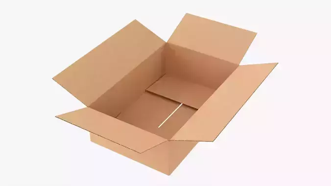 Cardboard box open mockup 01 3D model