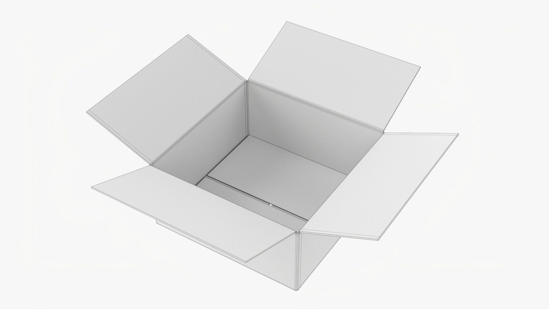 Cardboard box open mockup 02 3D model_6