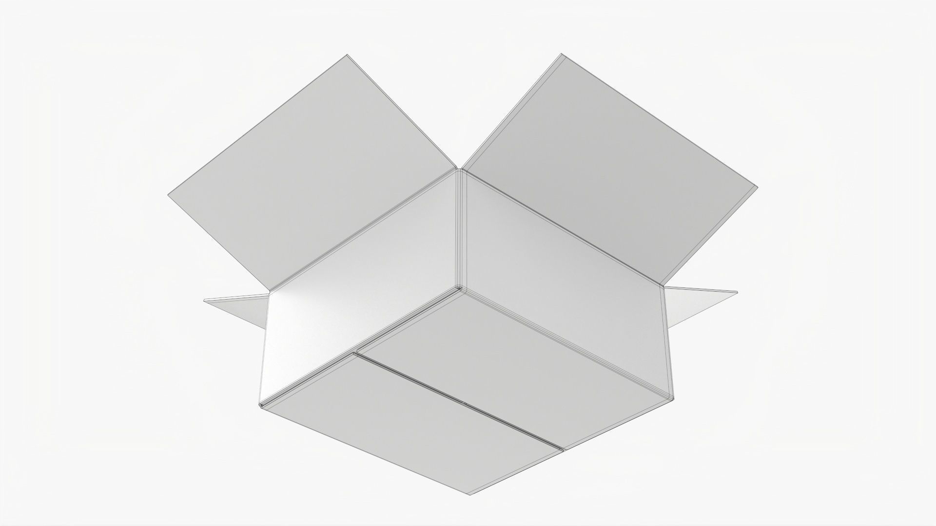 Cardboard box open mockup 02 3D model_8