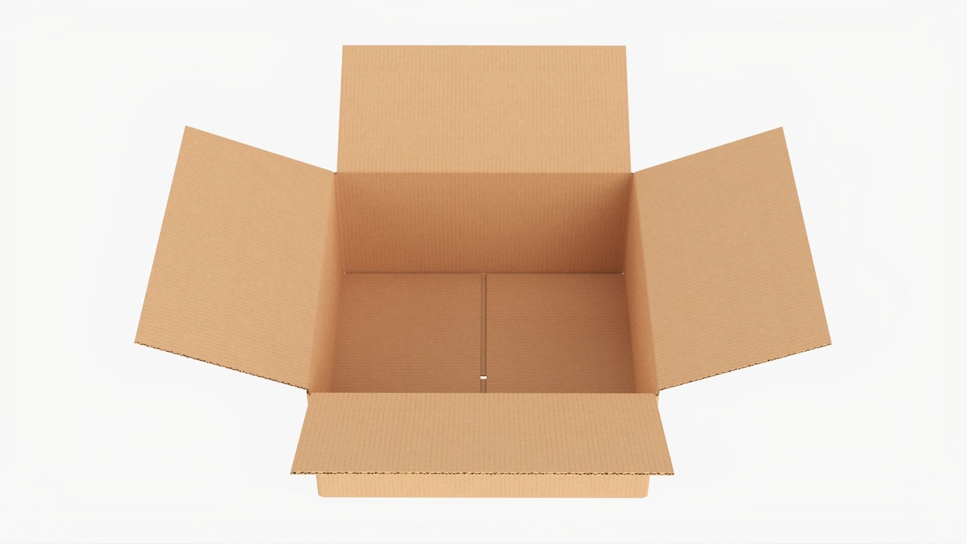 Cardboard box open mockup 02 3D model_1