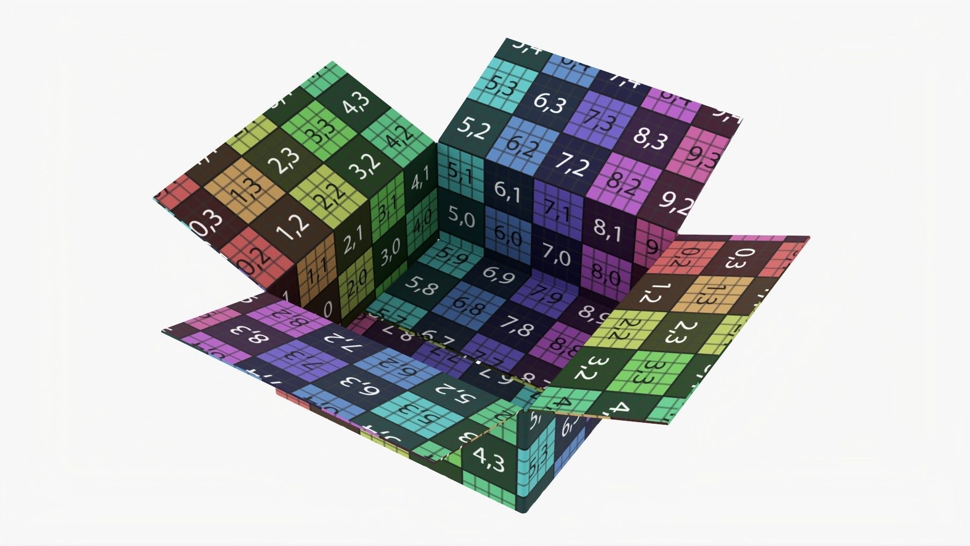 Cardboard box open mockup 02 3D model_12