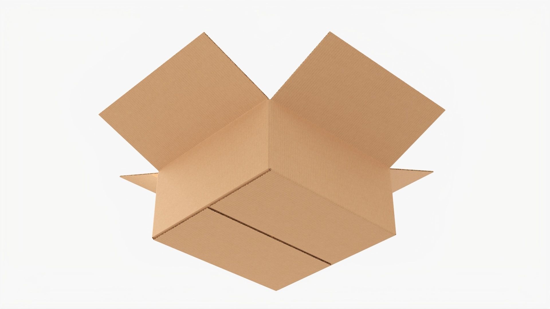 Cardboard box open mockup 02 3D model_2