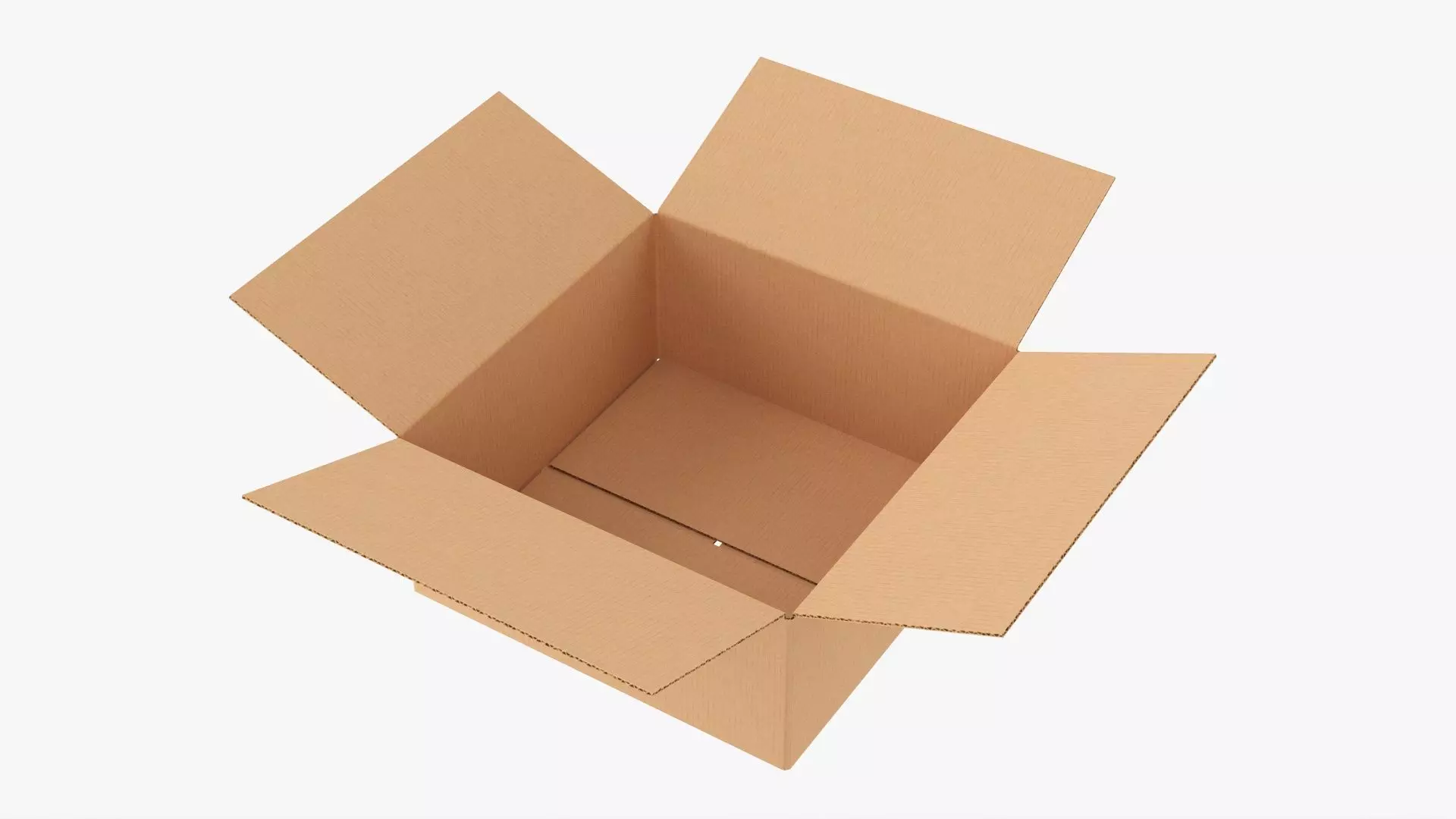 Cardboard box open mockup 02 3D model_0