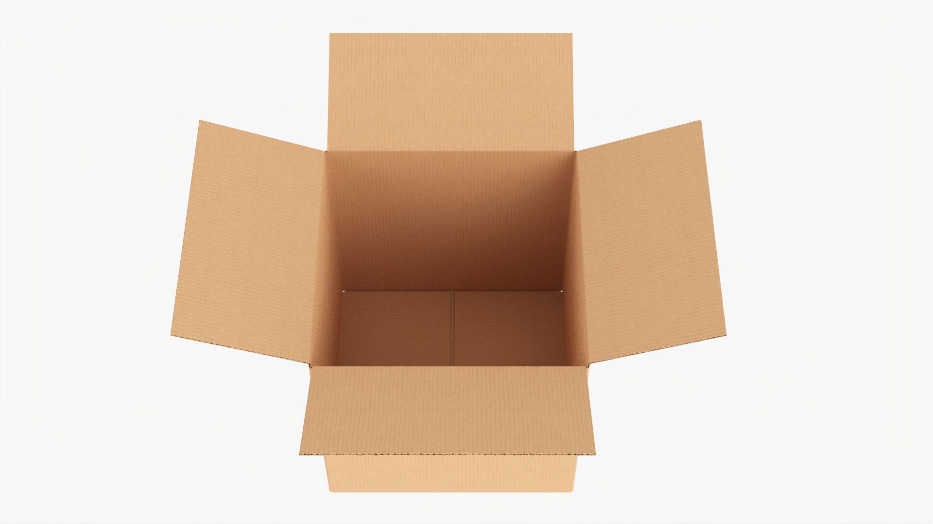 Cardboard box open mockup 03 3D model_1