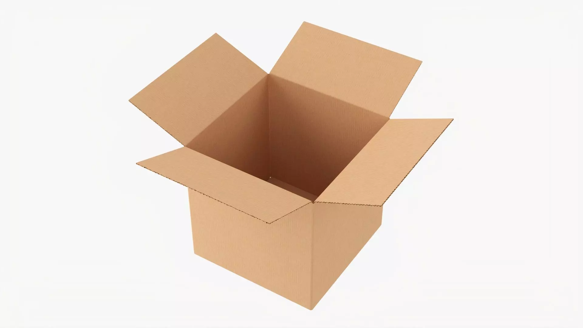 Cardboard box open mockup 03 3D model_0