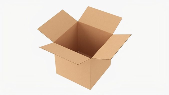 Cardboard box open mockup 03 3D model