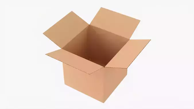 Cardboard box open mockup 03 3D model