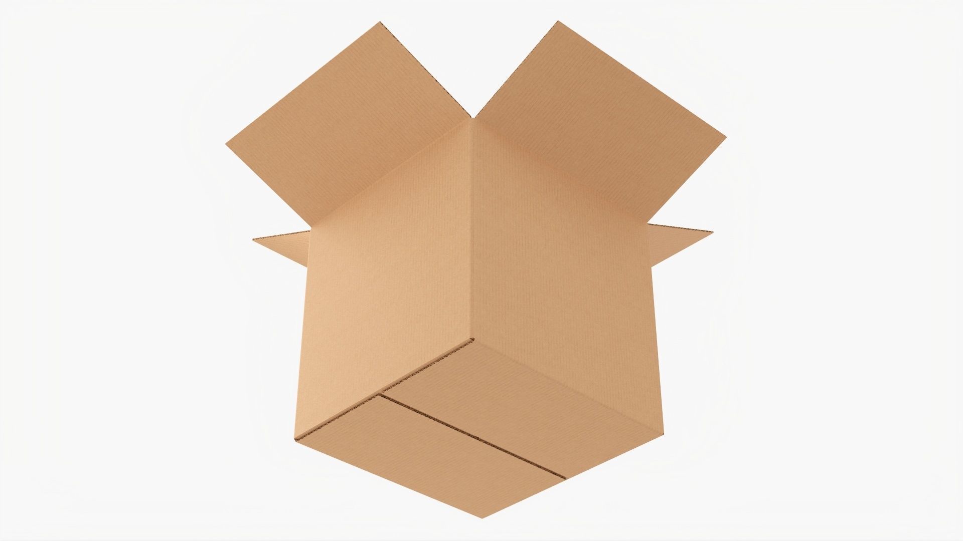 Cardboard box open mockup 03 3D model_2