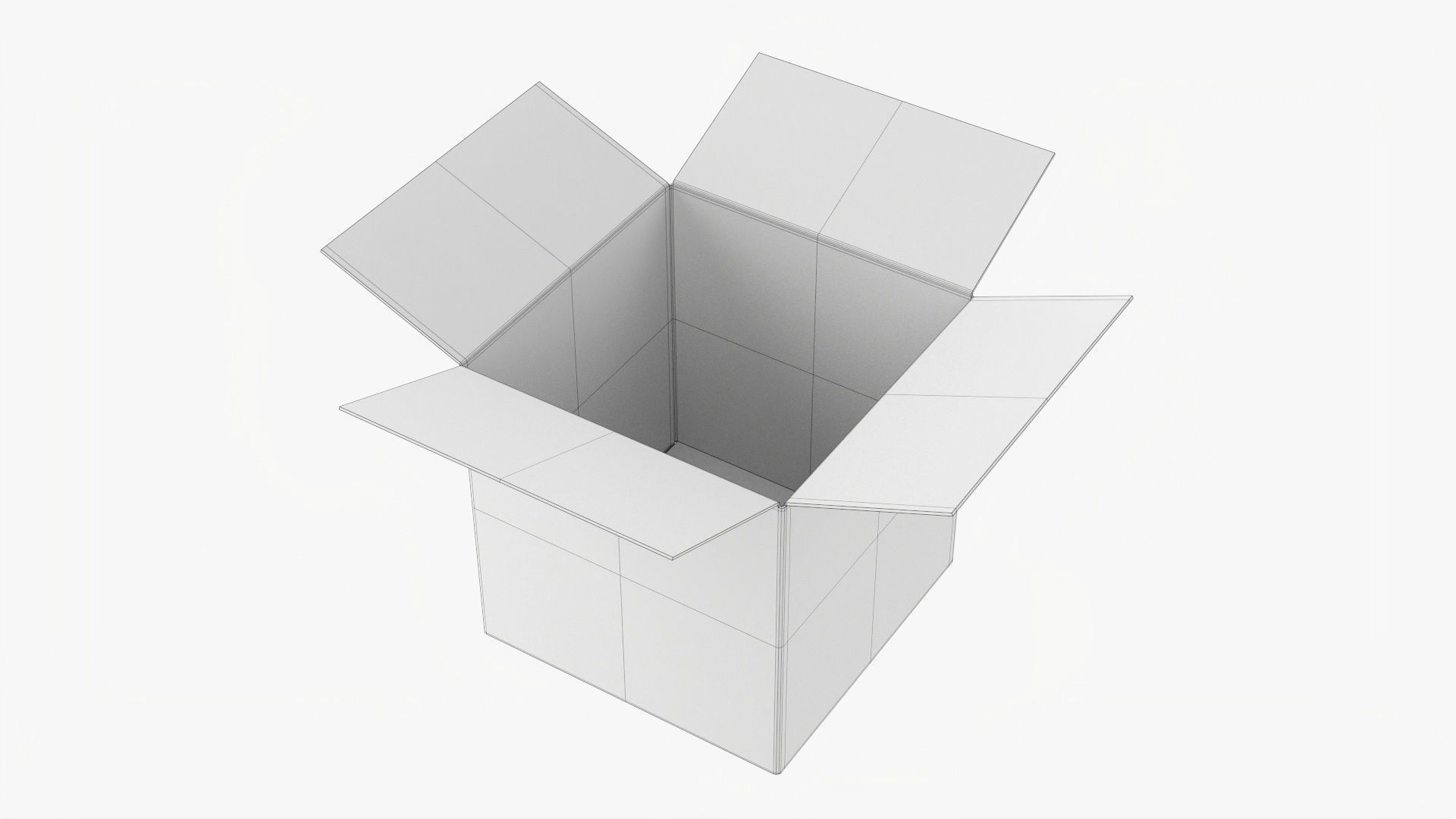 Cardboard box open mockup 03 3D model_5