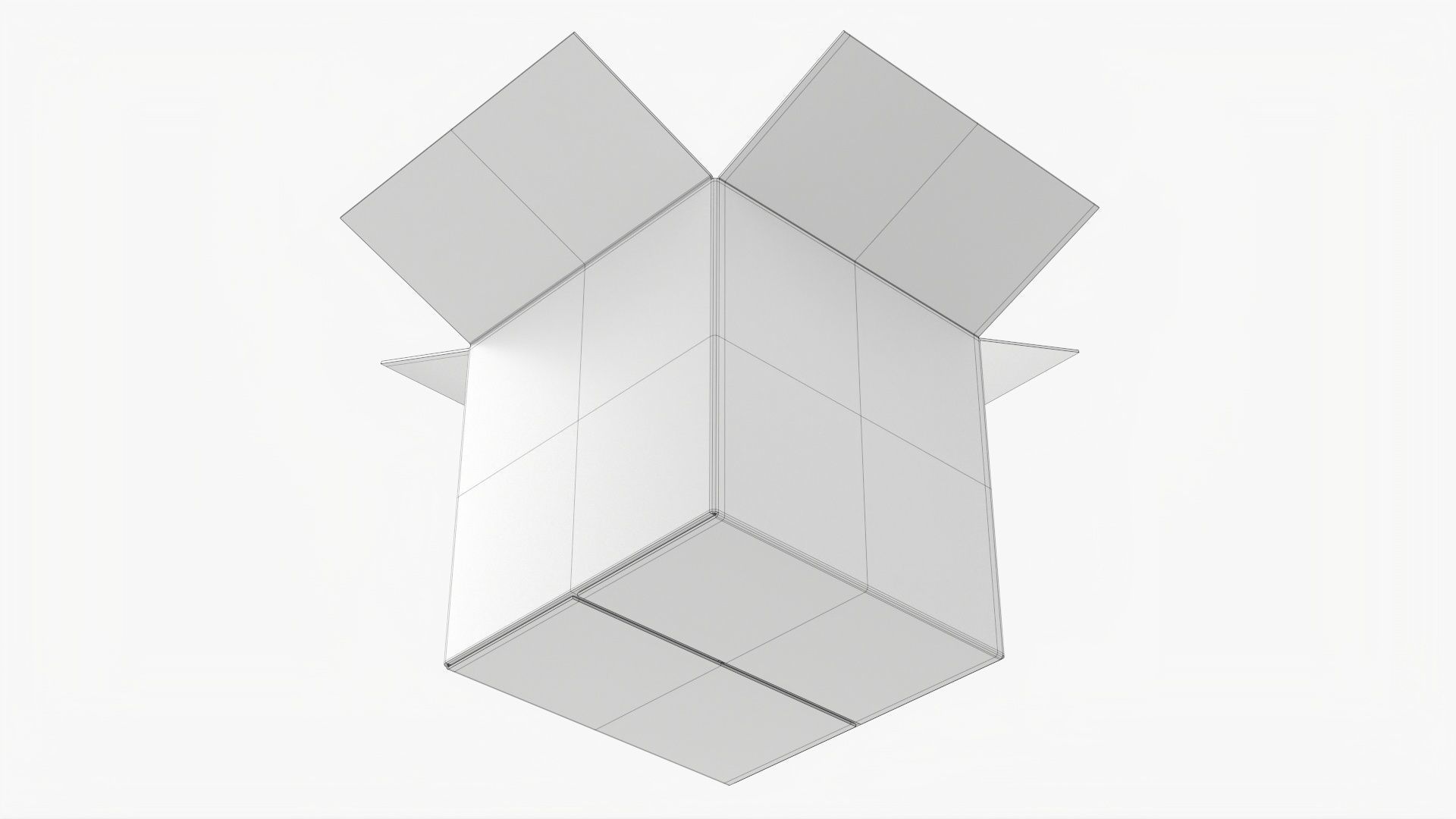 Cardboard box open mockup 03 3D model_7