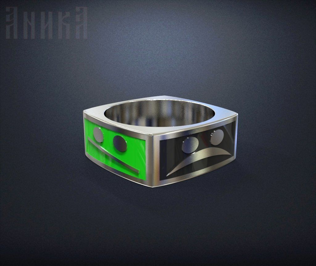 Ring with emoticons smilies 3D print model_2