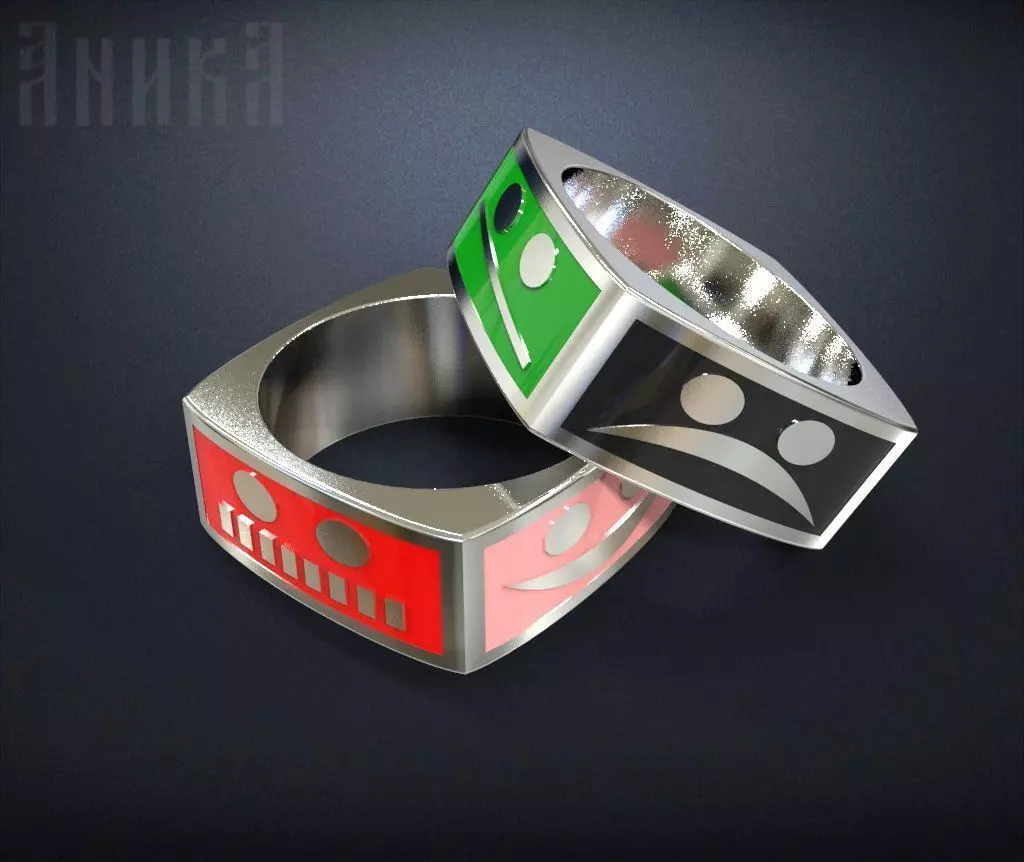 Ring with emoticons smilies 3D print model_0