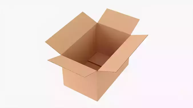 Cardboard box open mockup 04 3D model