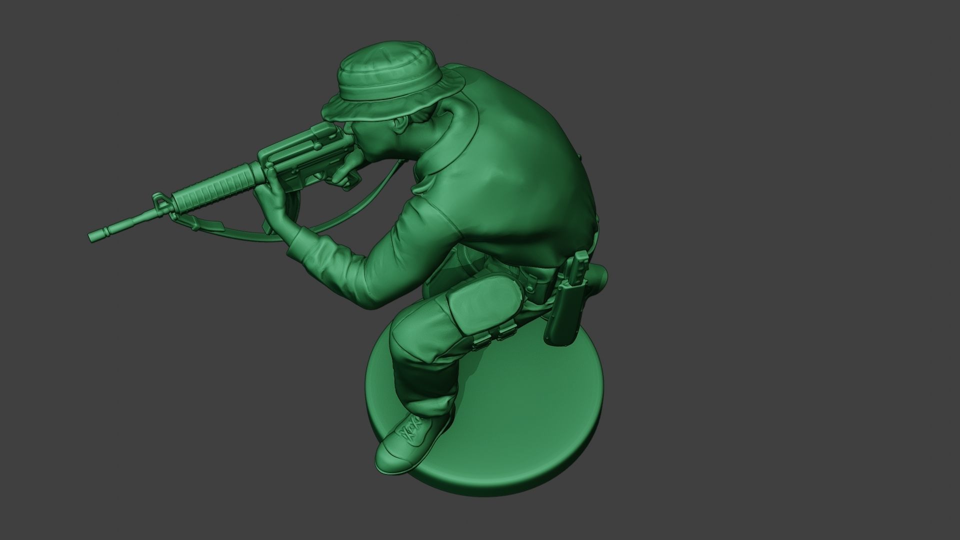 Modern Jungle Soldier Shoot crouched MJS1 3D print model_15