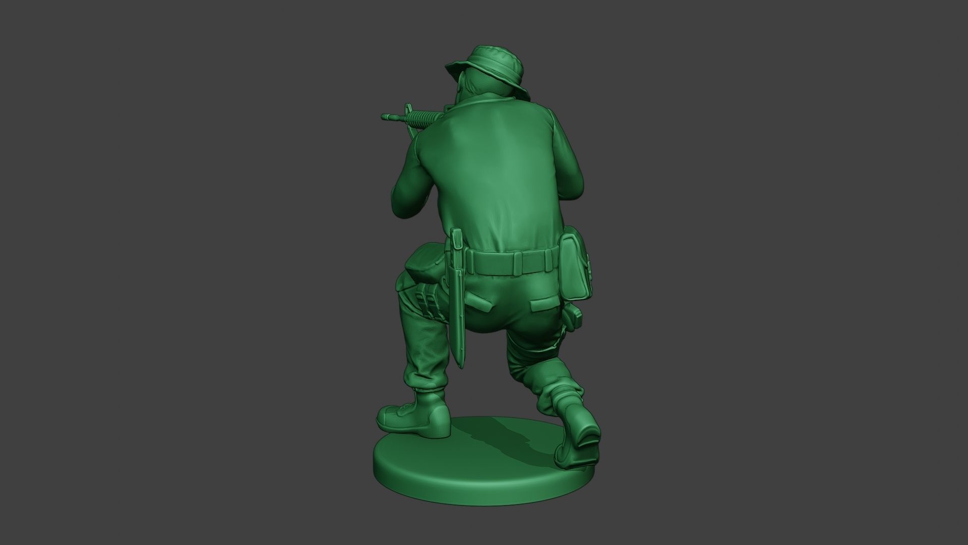 Modern Jungle Soldier Shoot crouched MJS1 3D print model_5