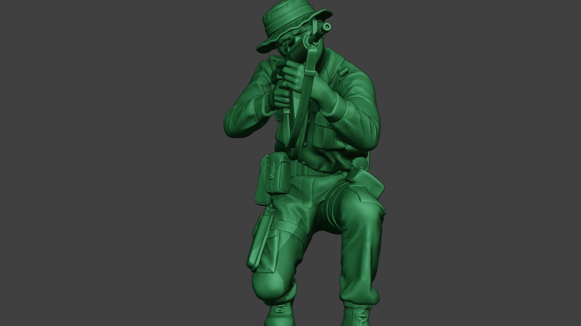 Modern Jungle Soldier Shoot crouched MJS1 3D print model_28