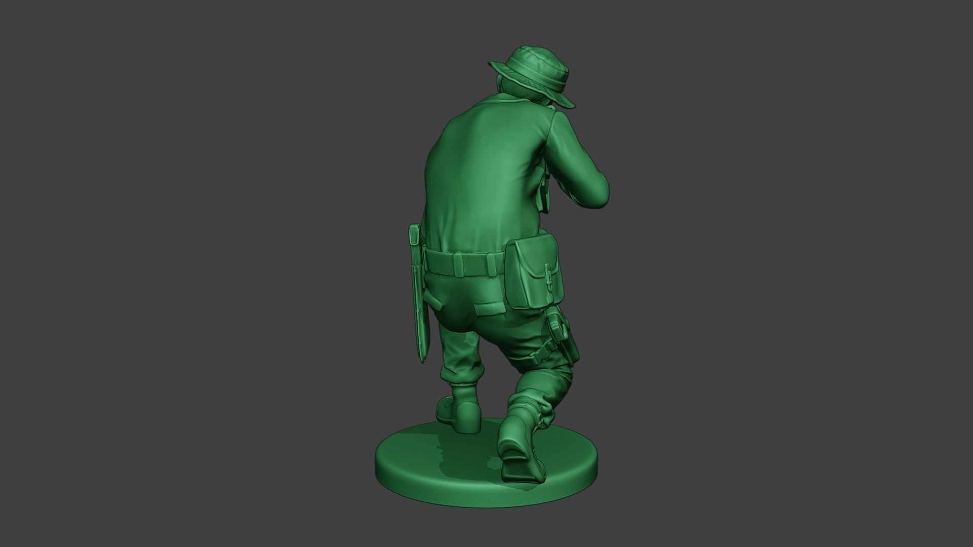 Modern Jungle Soldier Shoot crouched MJS1 3D print model_6