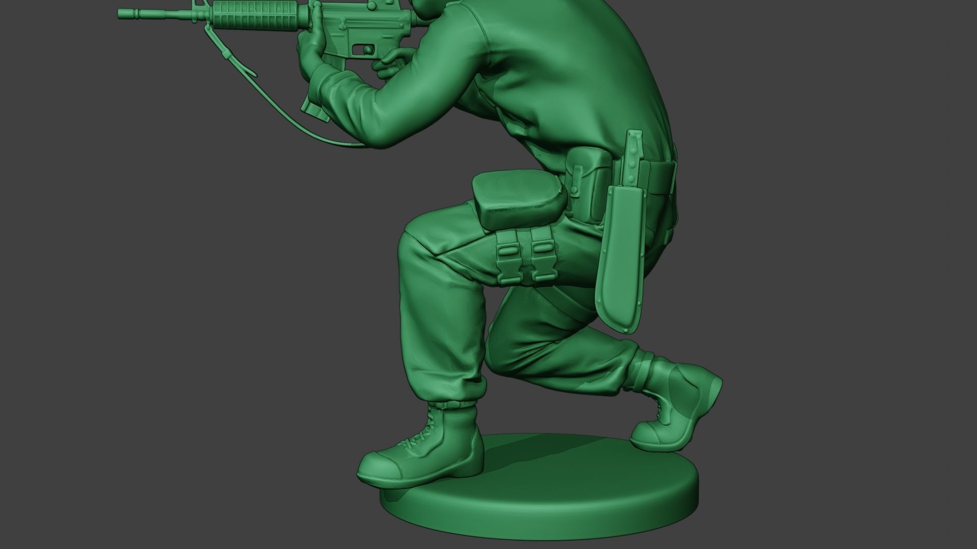 Modern Jungle Soldier Shoot crouched MJS1 3D print model_17
