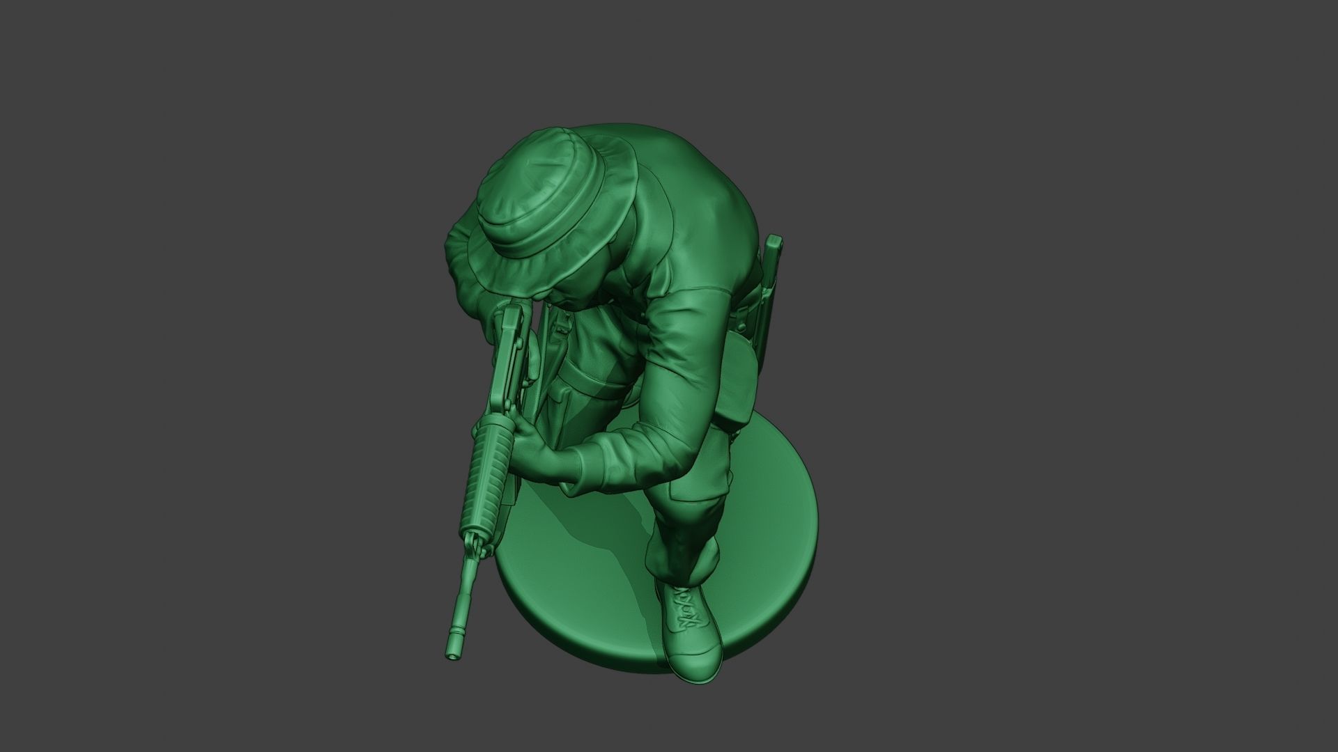 Modern Jungle Soldier Shoot crouched MJS1 3D print model_14