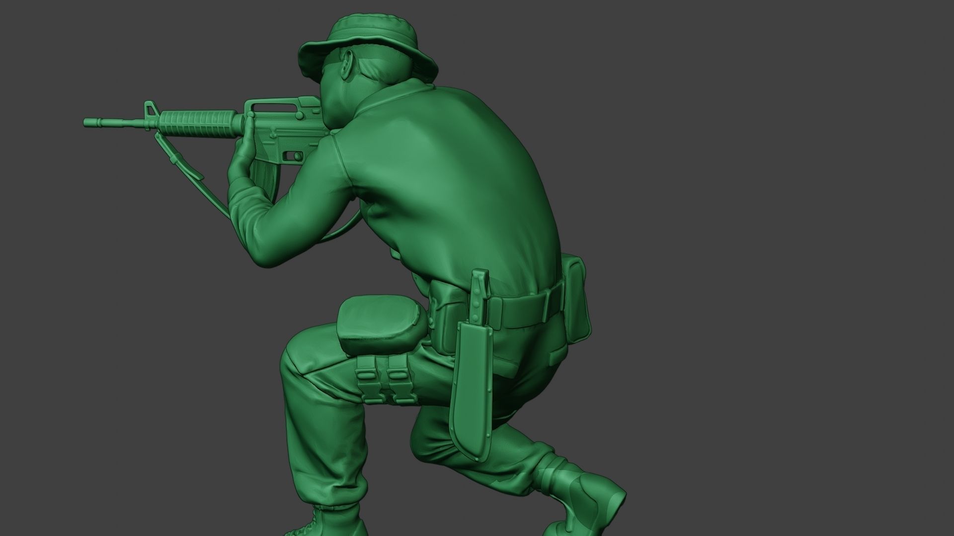 Modern Jungle Soldier Shoot crouched MJS1 3D print model_26