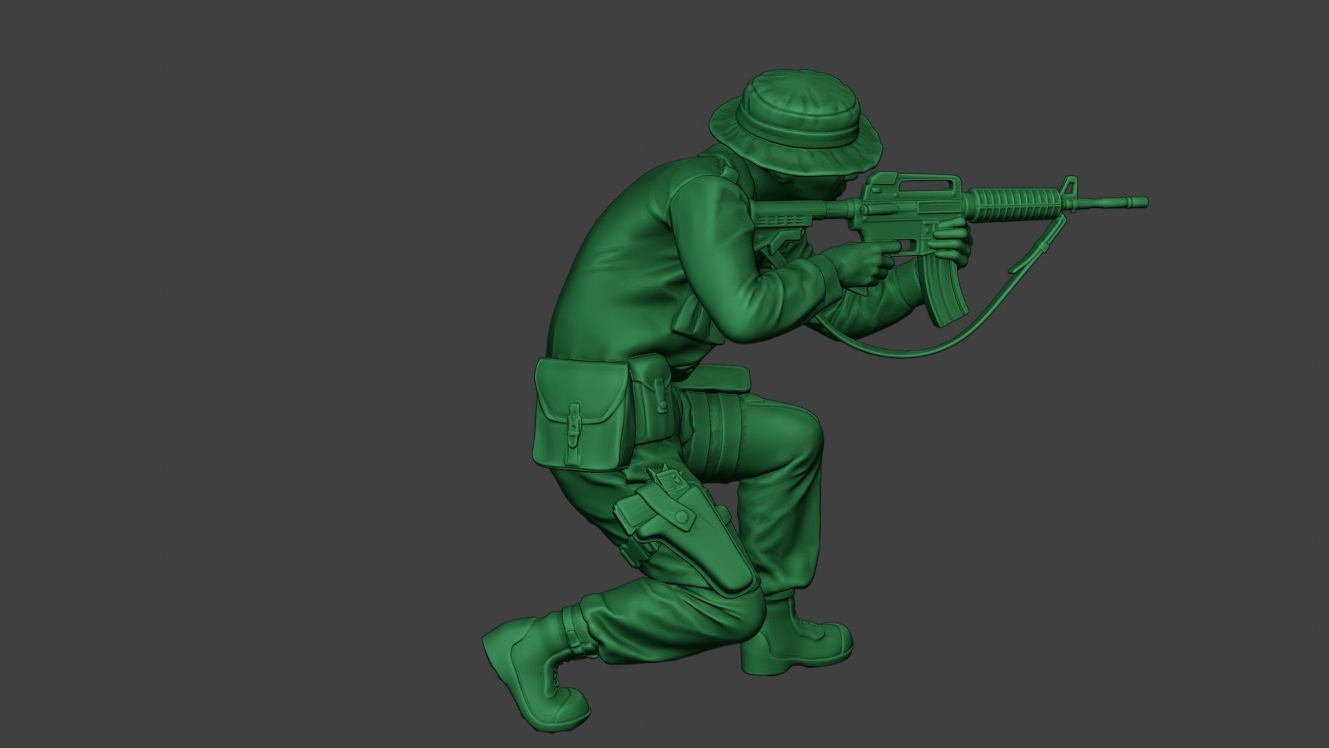 Modern Jungle Soldier Shoot crouched MJS1 3D print model_31
