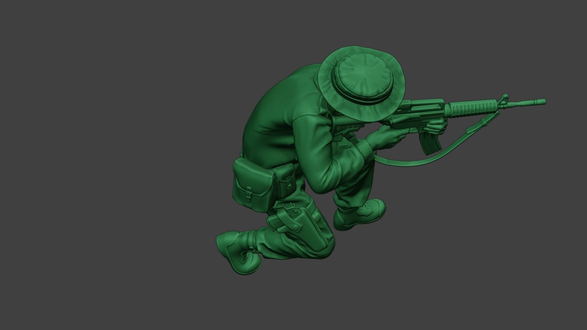 Modern Jungle Soldier Shoot crouched MJS1 3D print model_23