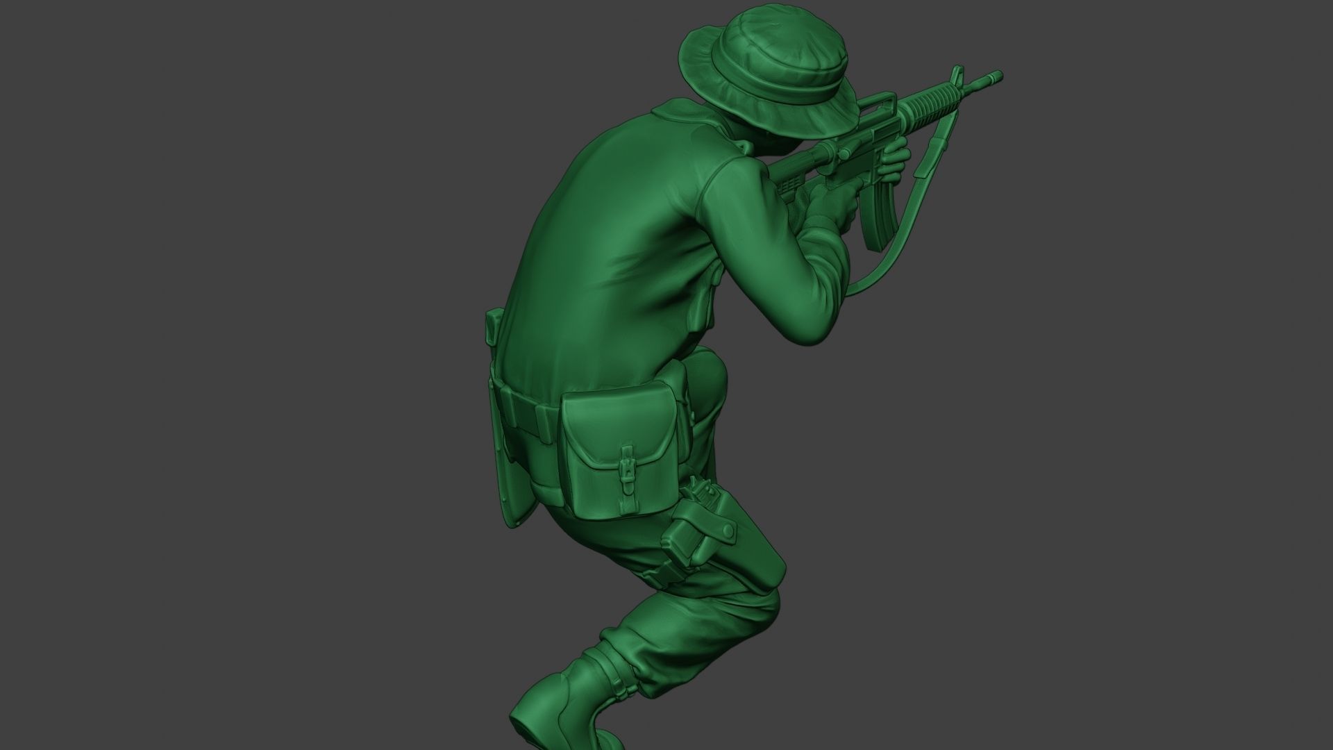 Modern Jungle Soldier Shoot crouched MJS1 3D print model_24