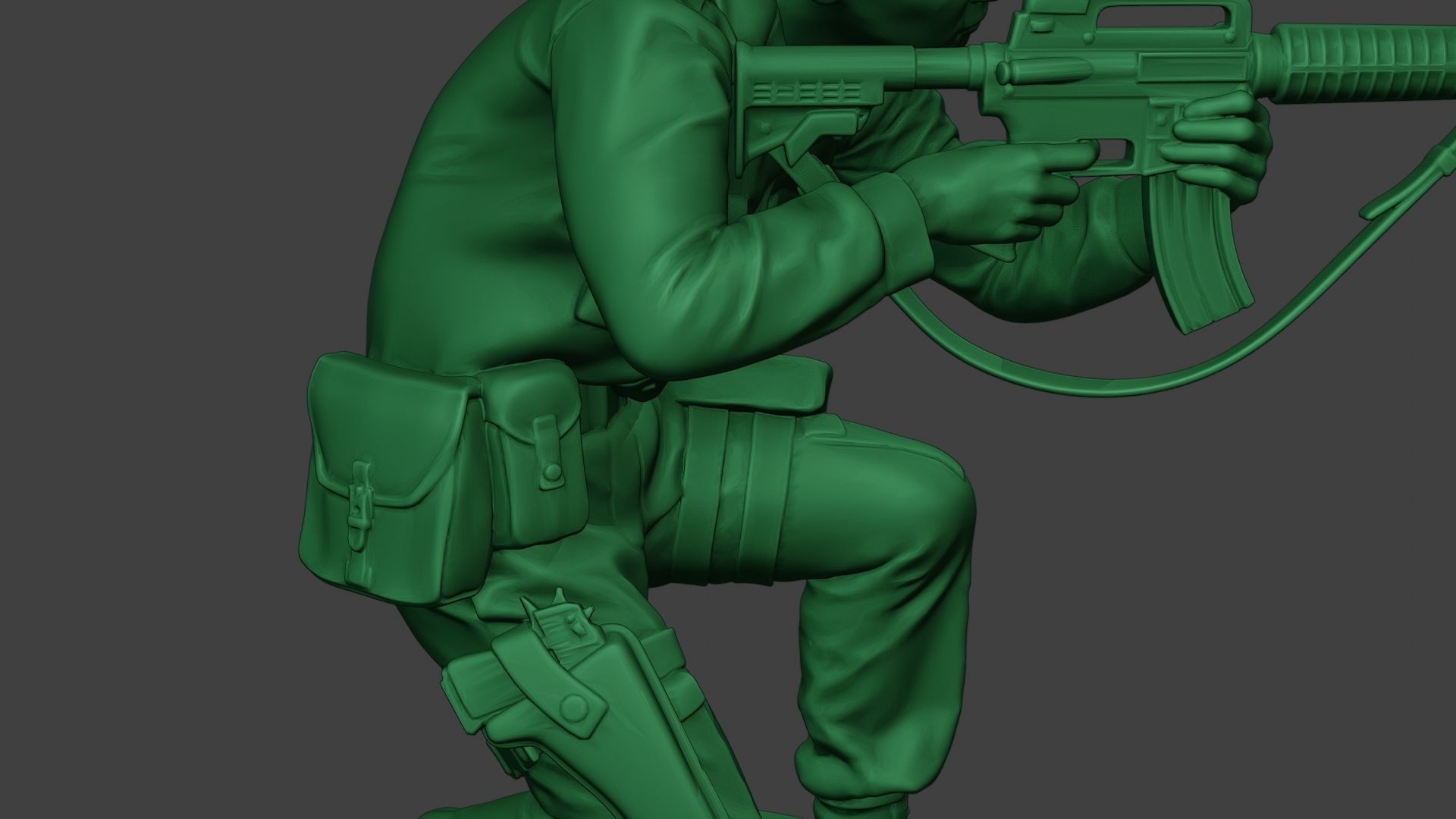 Modern Jungle Soldier Shoot crouched MJS1 3D print model_20