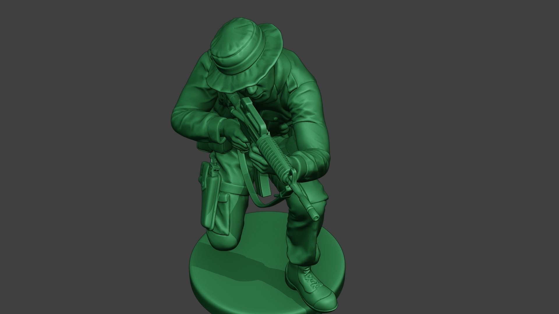 Modern Jungle Soldier Shoot crouched MJS1 3D print model_19