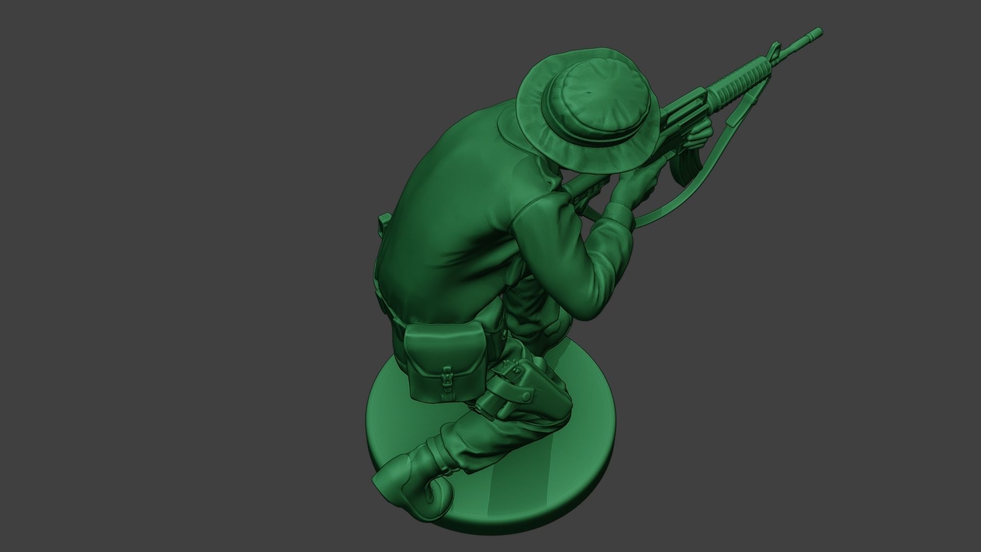 Modern Jungle Soldier Shoot crouched MJS1 3D print model_22