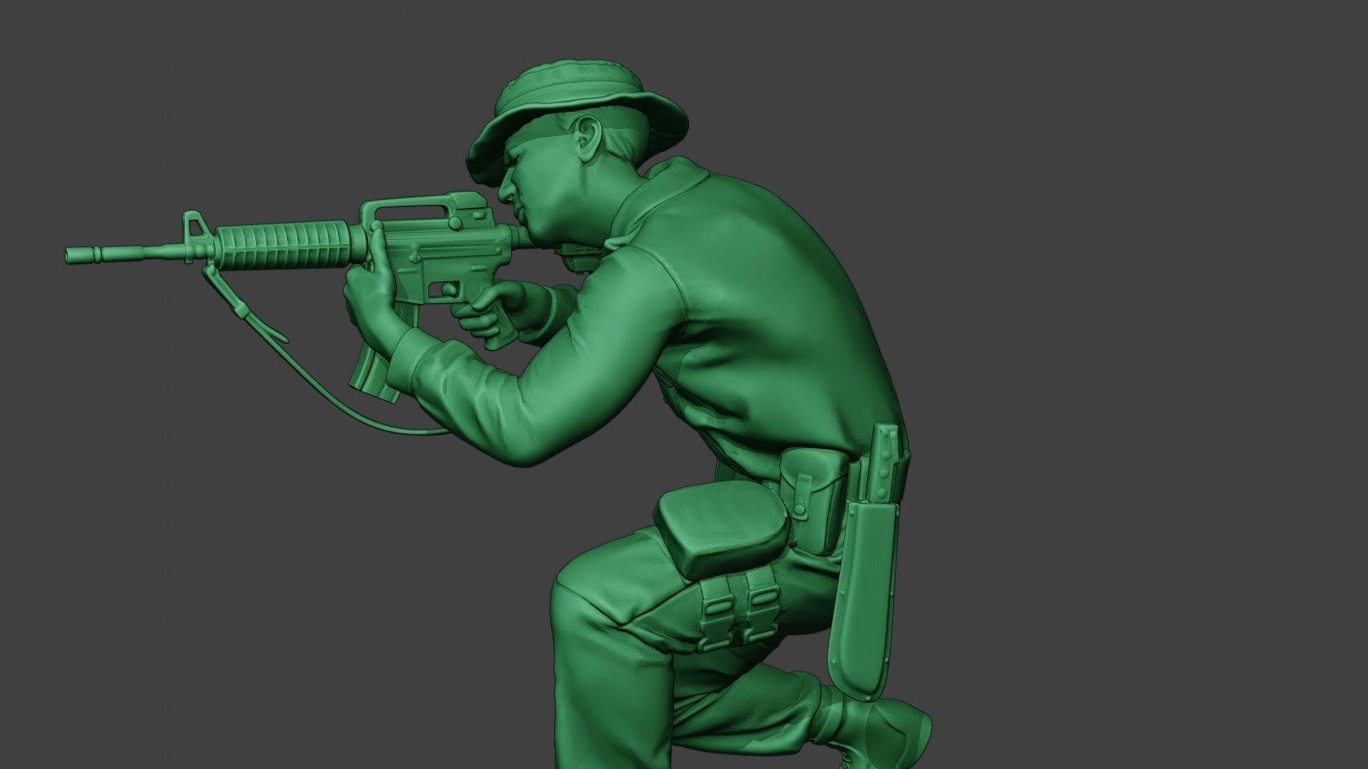 Modern Jungle Soldier Shoot crouched MJS1 3D print model_18