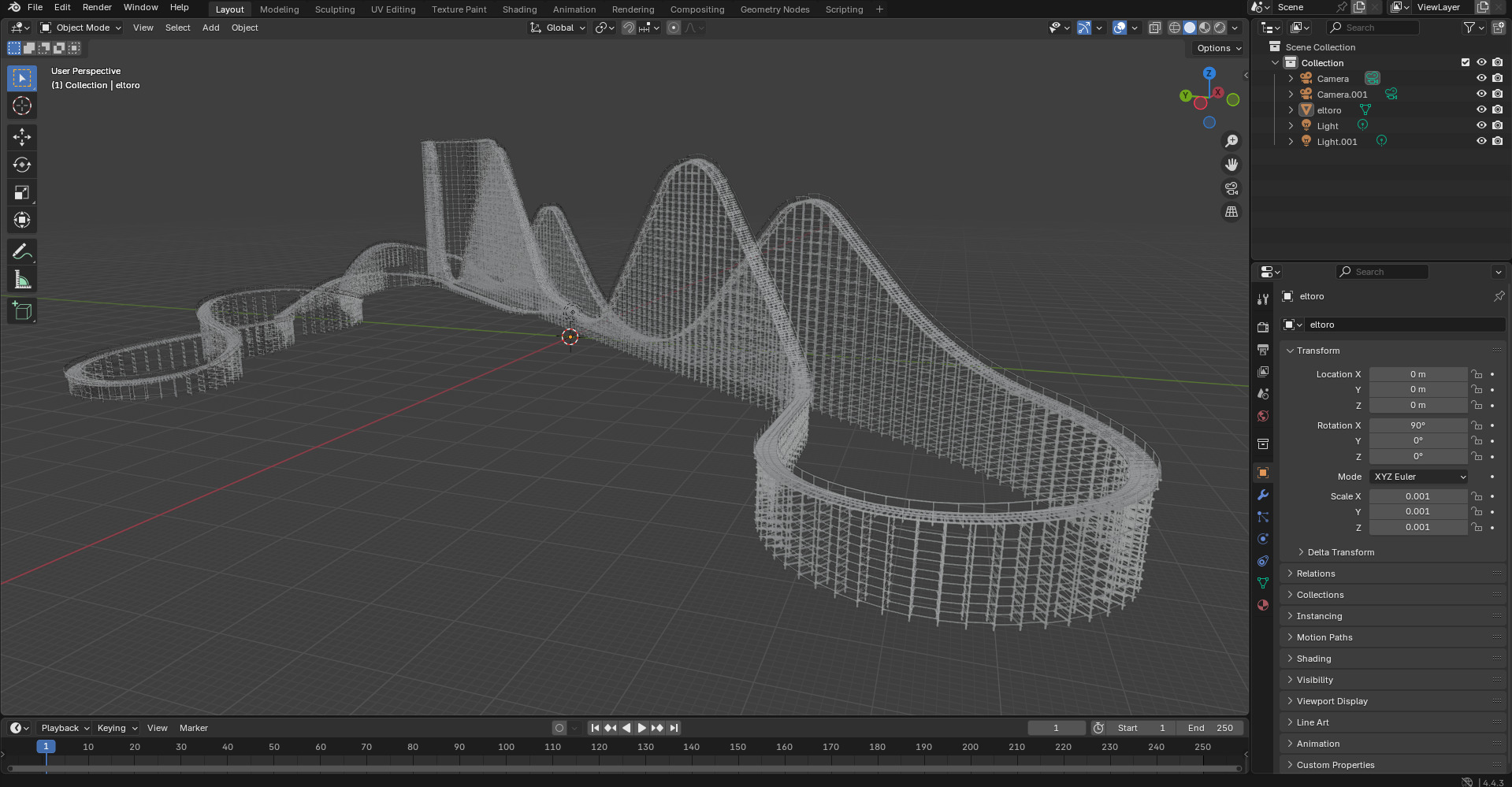 El Toro - Six Flags Great Adventure 3D model_8