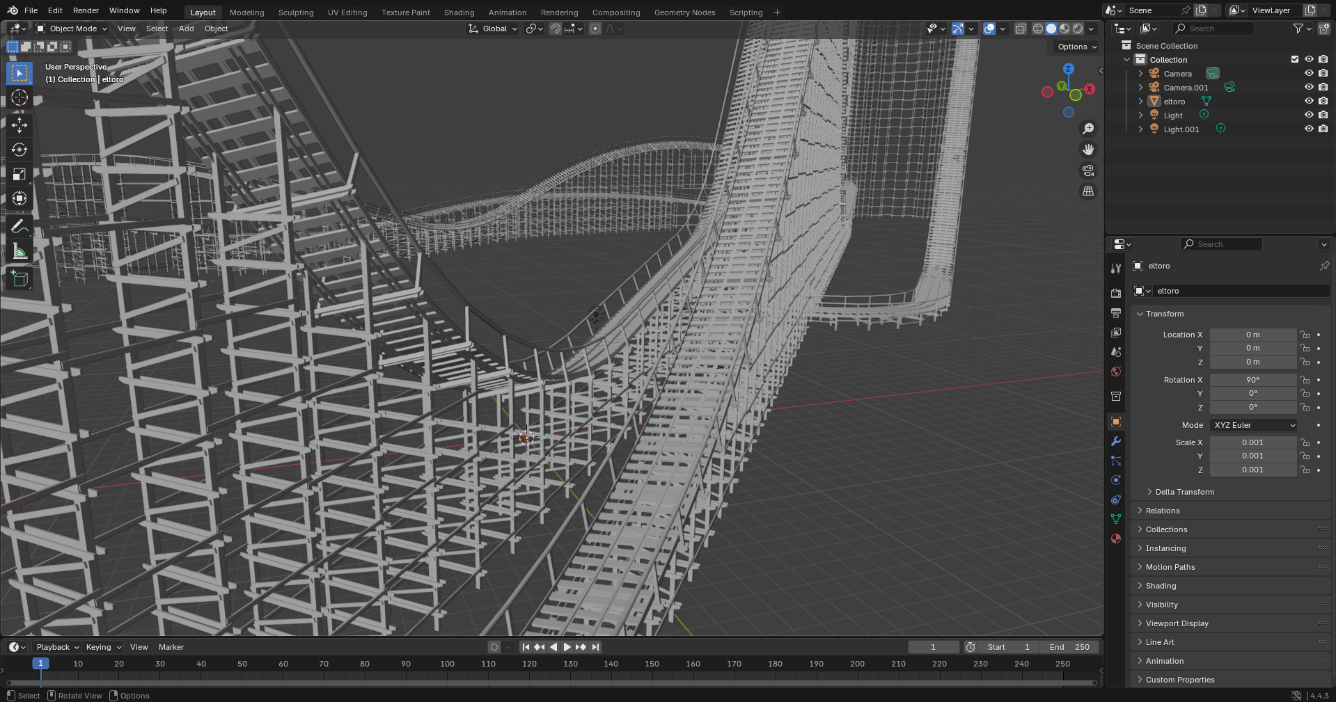 El Toro - Six Flags Great Adventure 3D model_9