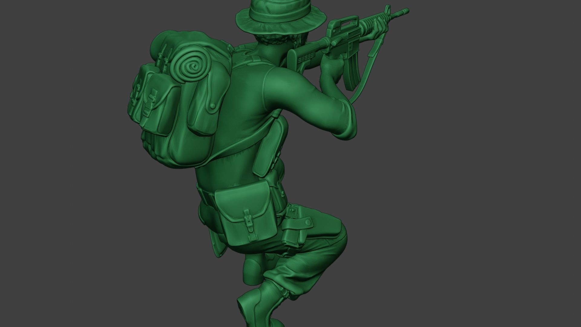 Modern Jungle Soldier Shoot crouched2 MJS1 3D print model_24