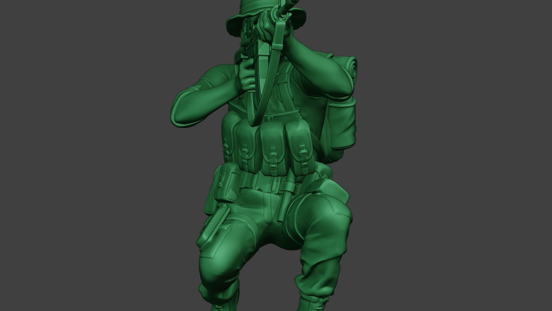 Modern Jungle Soldier Shoot crouched2 MJS1 3D print model_28