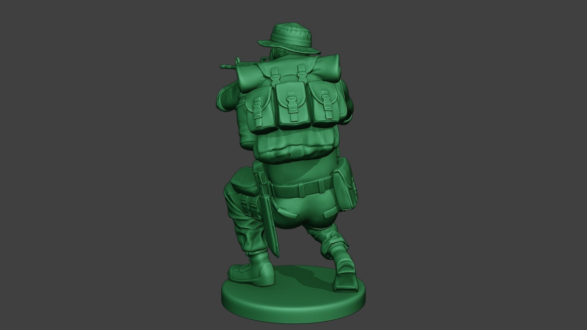 Modern Jungle Soldier Shoot crouched2 MJS1 3D print model_5