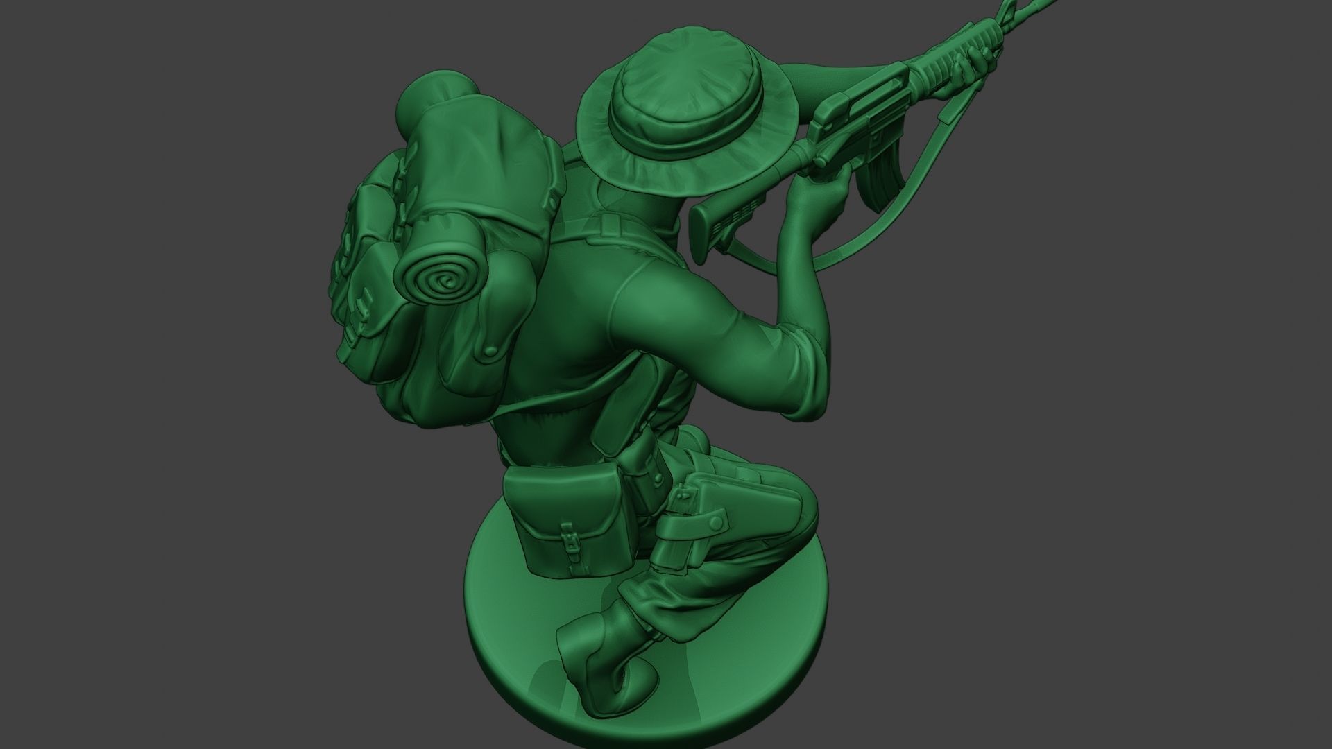 Modern Jungle Soldier Shoot crouched2 MJS1 3D print model_22