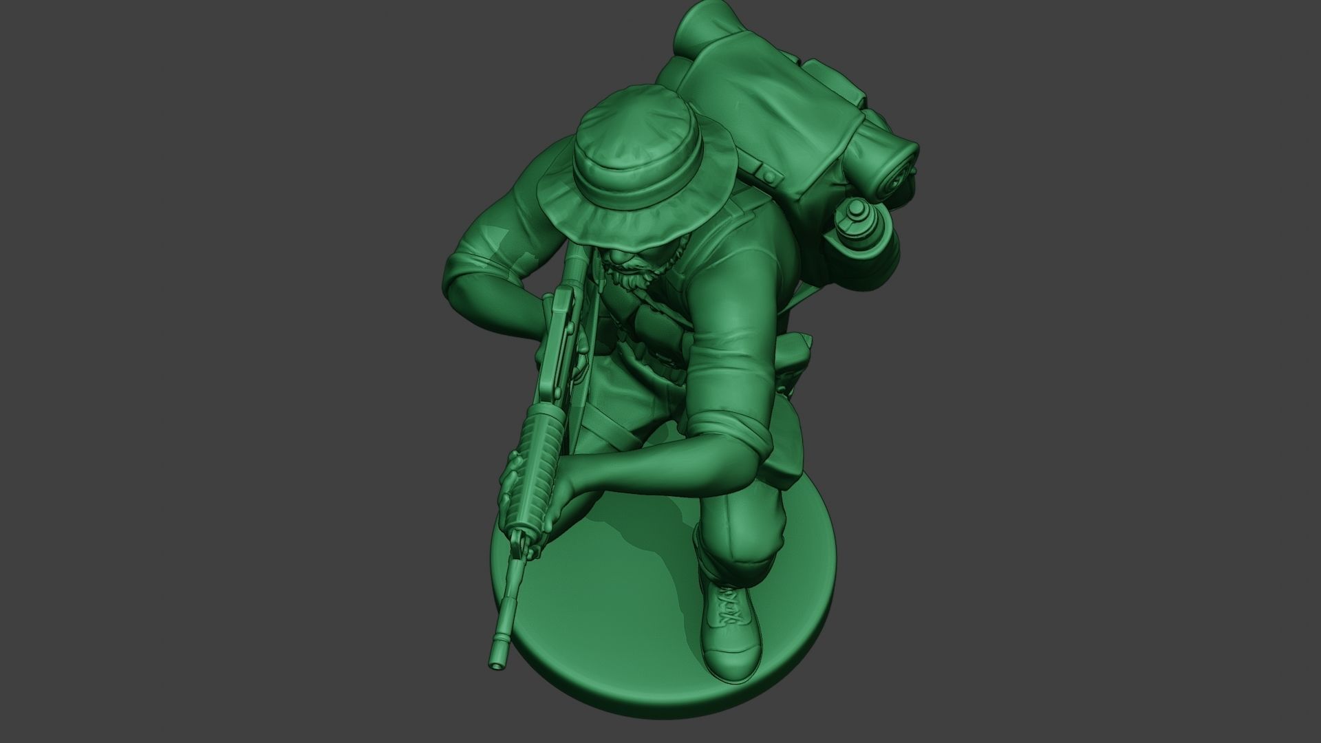 Modern Jungle Soldier Shoot crouched2 MJS1 3D print model_14
