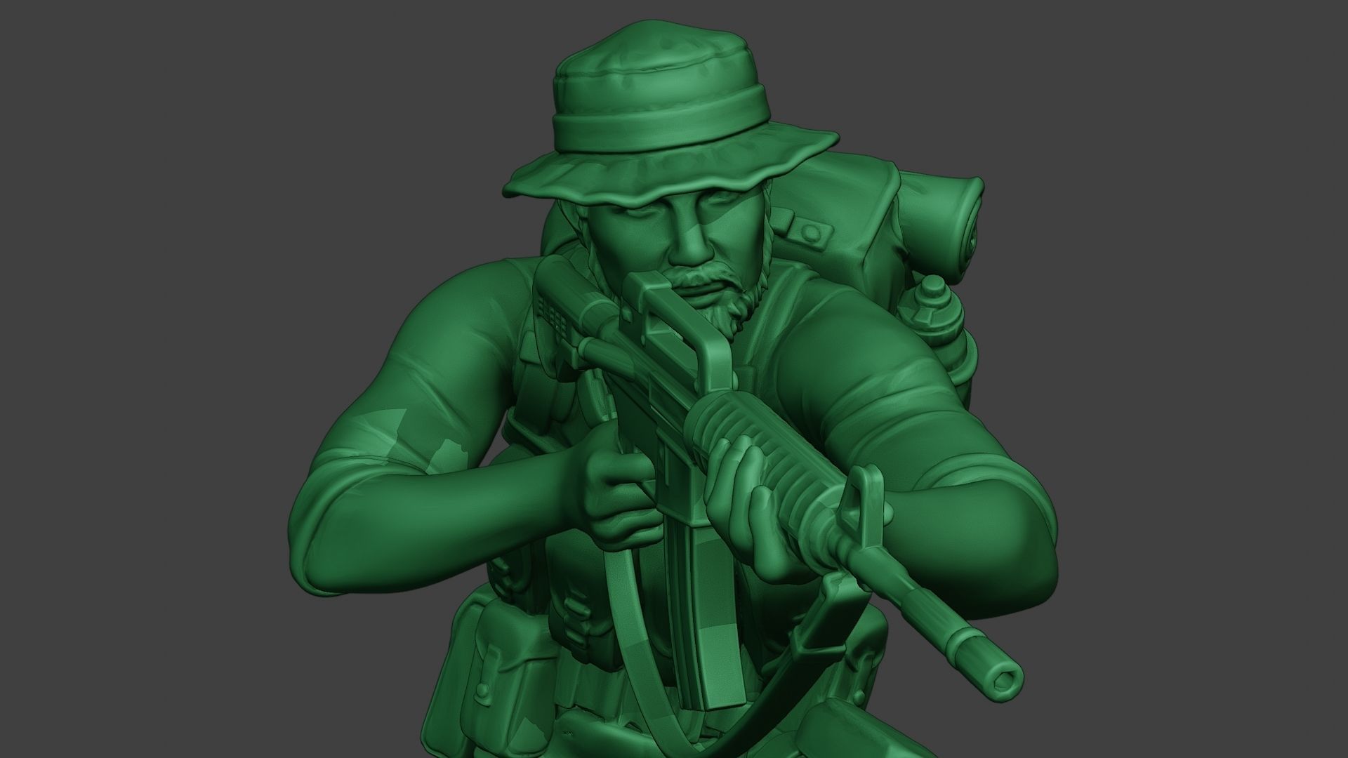 Modern Jungle Soldier Shoot crouched2 MJS1 3D print model_19