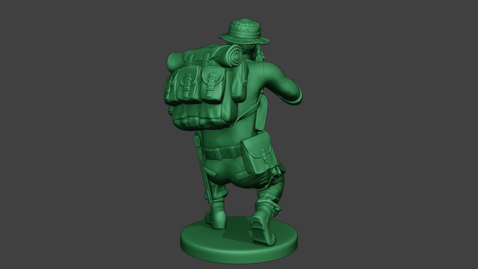 Modern Jungle Soldier Shoot crouched2 MJS1 3D print model_6