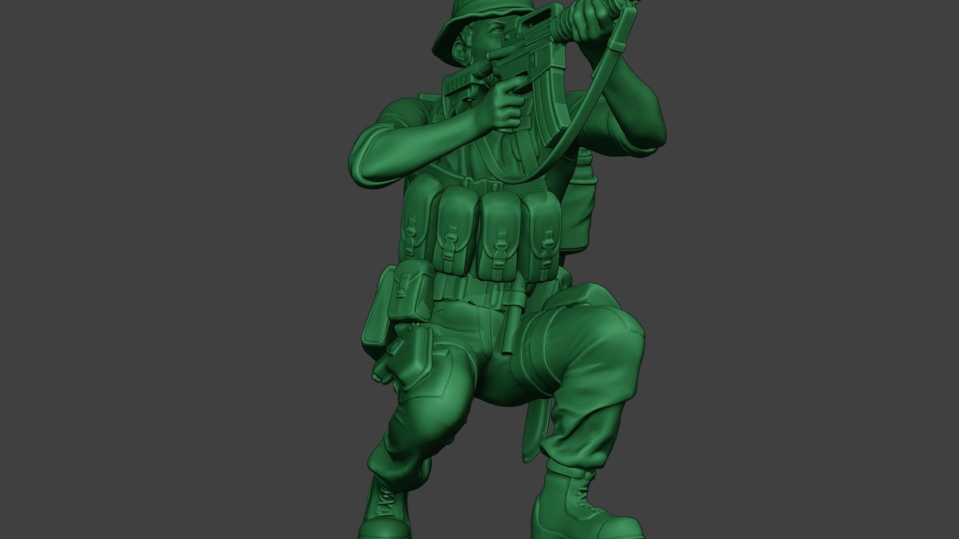 Modern Jungle Soldier Shoot crouched2 MJS1 3D print model_13