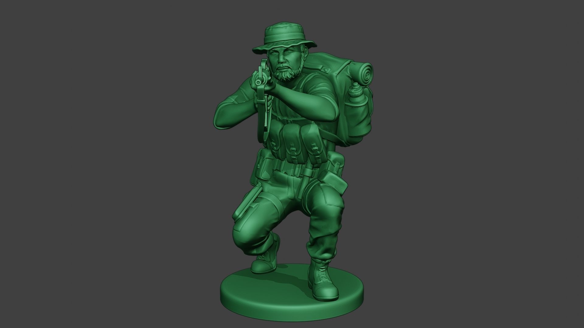 Modern Jungle Soldier Shoot crouched2 MJS1 3D print model_11