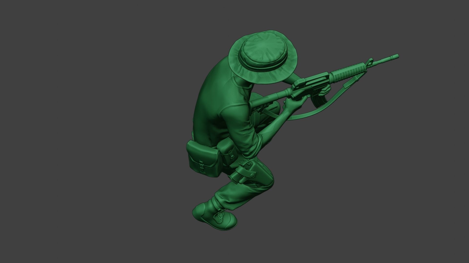 Modern Jungle Soldier Shoot crouched3 MJS1 3D print model_23