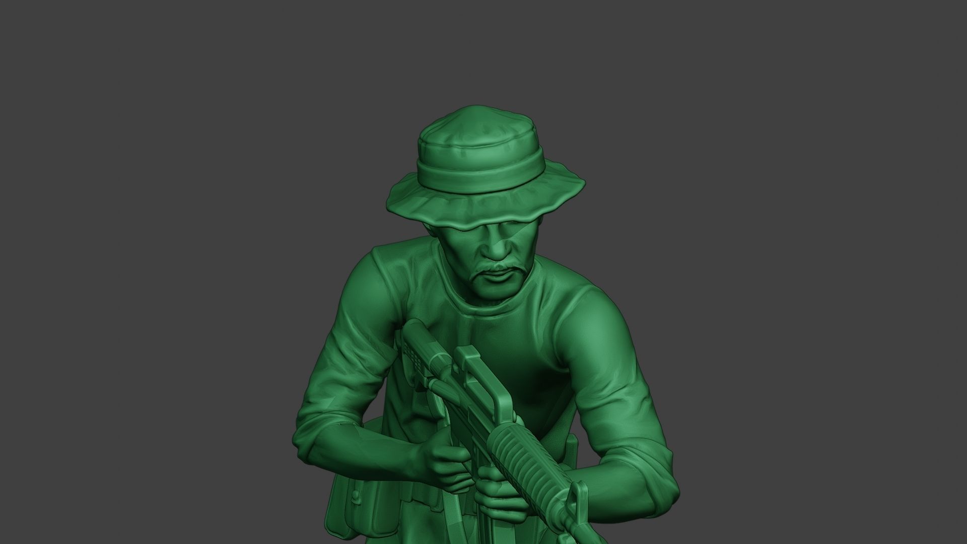 Modern Jungle Soldier Shoot crouched3 MJS1 3D print model_19