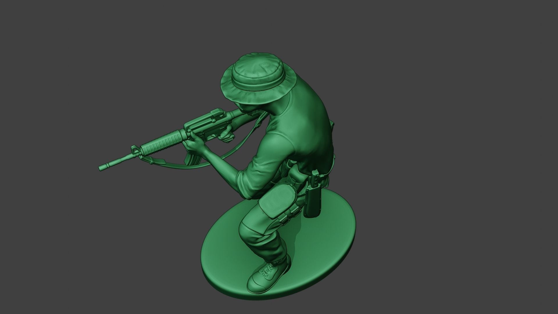 Modern Jungle Soldier Shoot crouched3 MJS1 3D print model_15