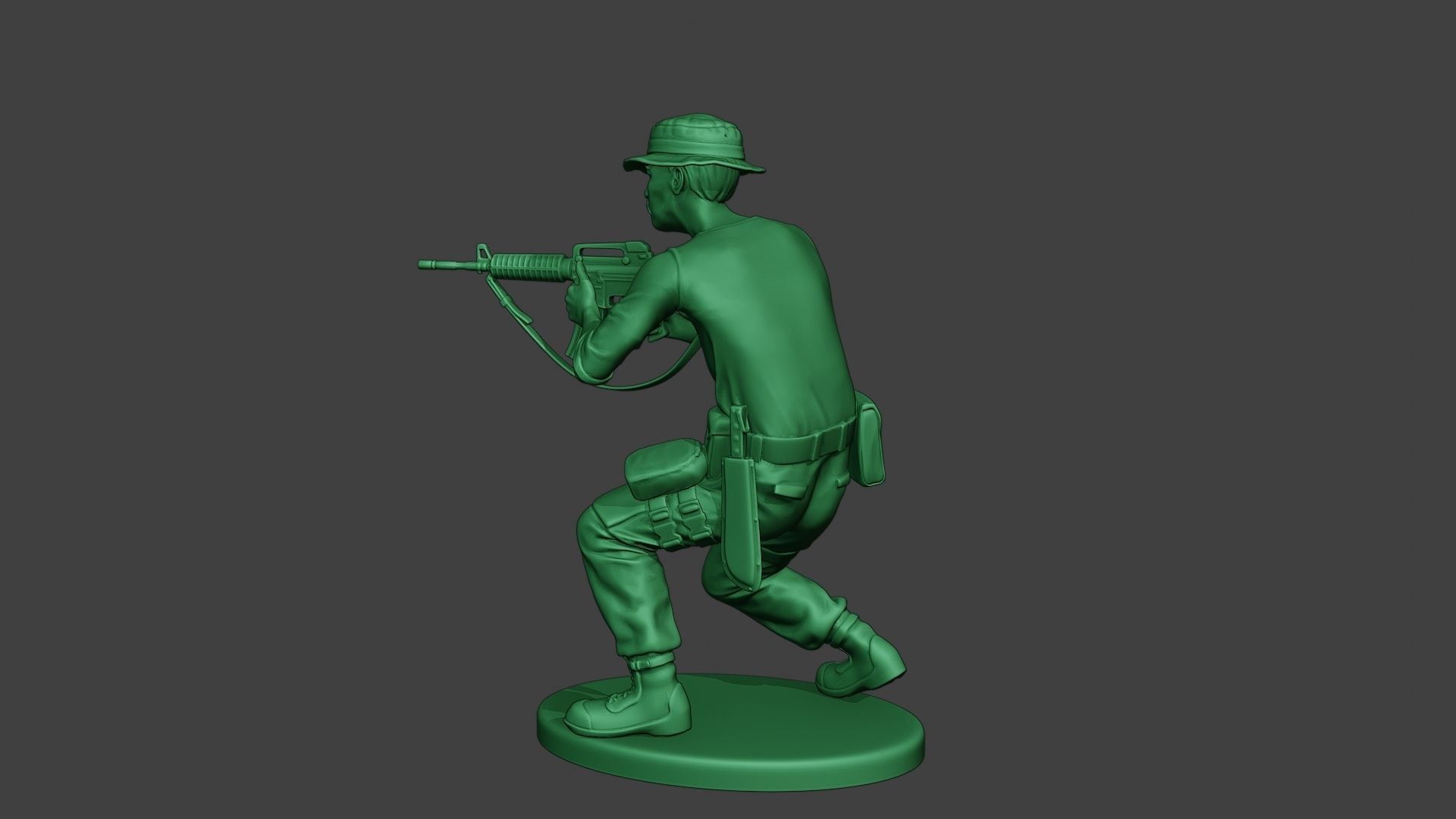Modern Jungle Soldier Shoot crouched3 MJS1 3D print model_4